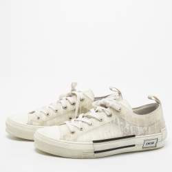 Dior White Mesh And PVC B23 Low Top Sneakers Size 43