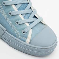 Dior Blue/White Oblique Mesh And PVC B23 High Top Sneakers Size 41.5