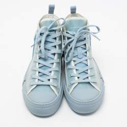 Dior Blue/White Oblique Mesh And PVC B23 High Top Sneakers Size 41.5