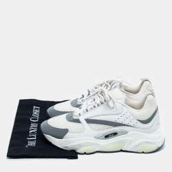 Dior White Leather and Mesh B22 Low-Top Sneakers Size 42
