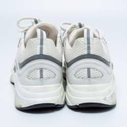 Dior White Leather and Mesh B22 Low-Top Sneakers Size 42