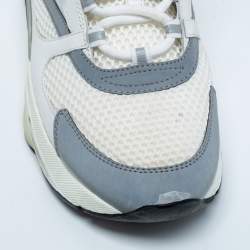 Dior White Leather and Mesh B22 Low-Top Sneakers Size 42