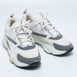 Dior White Leather and Mesh B22 Low-Top Sneakers Size 42
