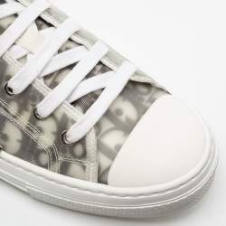 Dior White/Black Oblique Mesh and Rubber B23 Low Top Sneakers Size 43.5