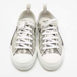 Dior White/Black Oblique Mesh and Rubber B23 Low Top Sneakers Size 43.5