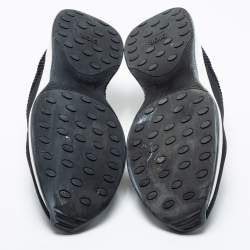 Pre Owned Dior Black Knit Fabric and Neoprene B25 Slip On Sneakers Size 44