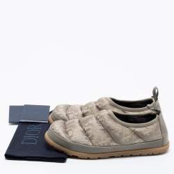 Pre Owned Dior Beige Nylon And Leather  Snow Slip On Sneakers Size 42