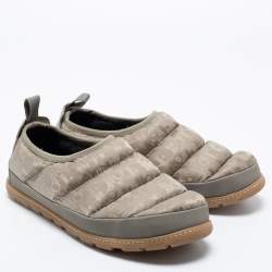 Pre Owned Dior Beige Nylon And Leather  Snow Slip On Sneakers Size 42