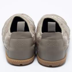 Pre Owned Dior Beige Nylon And Leather  Snow Slip On Sneakers Size 42