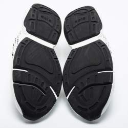 Dior White/Black Oblique Cannage Neoprene and Rubber B24 Low-Top Sneakers Size 46 