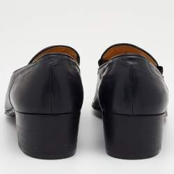 Pre Owned Dior Black Ostrich Leg Leather Occasion Slip On Loafers Size 41