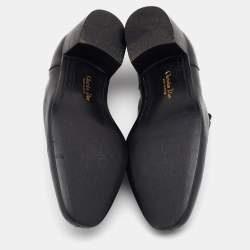 Pre Owned Dior Black Ostrich Leg Leather Occasion Slip On Loafers Size 41