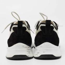 Pre Owned Dior  Black/White Suede And Fabric B25 Lace Up Sneakers Size 42