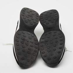 Pre Owned Dior  Black/White Suede And Fabric B25 Lace Up Sneakers Size 42