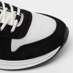 Pre Owned Dior  Black/White Suede And Fabric B25 Lace Up Sneakers Size 42