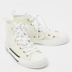 Dior White PVC And Mesh B23 High Top Sneakers Size 39