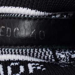 Pre Owned Dior Black/White Perforated Knit Fabric B21 Sock High Top Sneakers Size 40