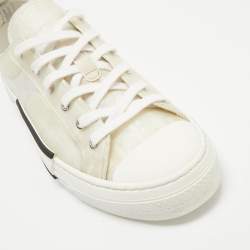 Dior White Oblique Mesh and Rubber B23 Low Top Sneakers Size 43