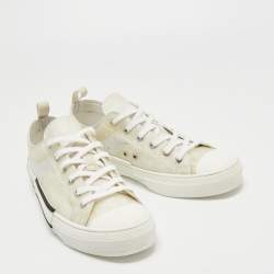 Dior White Oblique Mesh and Rubber B23 Low Top Sneakers Size 43