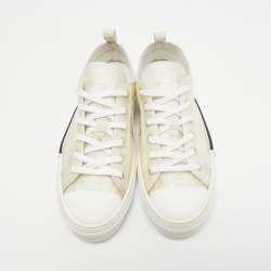 Dior White Oblique Mesh and Rubber B23 Low Top Sneakers Size 43