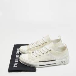 Dior White Oblique Mesh and Rubber B23 Low Top Sneakers Size 43