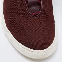 Dior Burgundy Canvas  B17  Low Top Sneakers  Size 40