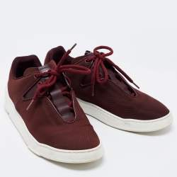 Dior Burgundy Canvas  B17  Low Top Sneakers  Size 40