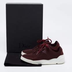 Dior Burgundy Canvas  B17  Low Top Sneakers  Size 40