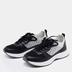 Pre Owned Dior Black/White Suede And Fabric B25 Lace Up Sneakers Size 42