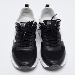 Pre Owned Dior Black/White Suede And Fabric B25 Lace Up Sneakers Size 42