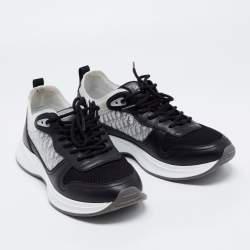 Pre Owned Dior Black/White Suede And Fabric B25 Lace Up Sneakers Size 42