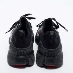 Pre Owned Dior Black Neoprene, Leather and Rubber D-Connect Sneakers Size 41