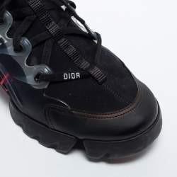 Pre Owned Dior Black Neoprene, Leather and Rubber D-Connect Sneakers Size 41