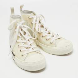 Dior White PVC and Mesh B23 High Top Sneakers Size 43