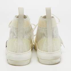 Dior White PVC and Mesh B23 High Top Sneakers Size 43