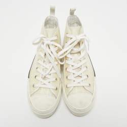 Dior White PVC and Mesh B23 High Top Sneakers Size 43
