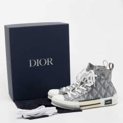 Dior  Grey/White Canvas B23 High Top Sneakers Size 43