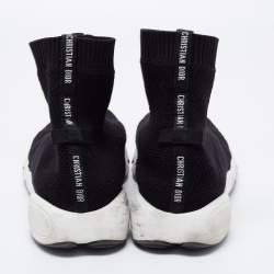 Christian Dior Black Knit Fabric Sock Sneakers Size 40