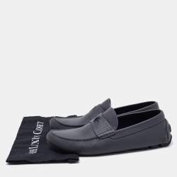 Dior Grey Leather Slip On Loafers Size 44
