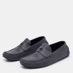 Dior Grey Leather Slip On Loafers Size 44