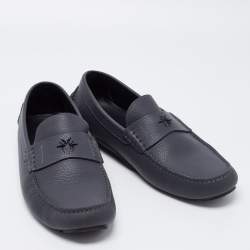 Dior Grey Leather Slip On Loafers Size 44