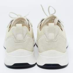 Dior White/Light Grey Oblique Mesh and Suede B25 Sneakers Size 41