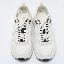 Dior White/Light Grey Oblique Mesh and Suede B25 Sneakers Size 41