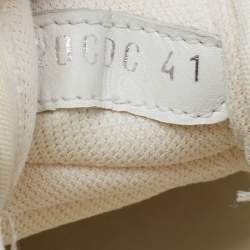 Dior White/Light Grey Oblique Mesh and Suede B25 Sneakers Size 41