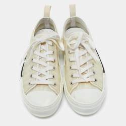 Dior White Oblique Mesh and Rubber B23 Low Top Sneakers Size 39
