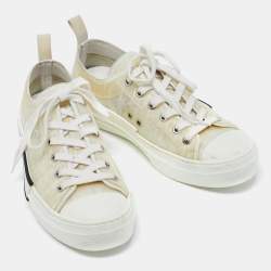 Dior White Oblique Mesh and Rubber B23 Low Top Sneakers Size 39