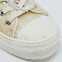 Dior White Oblique Mesh and Rubber B23 Low Top Sneakers Size 39