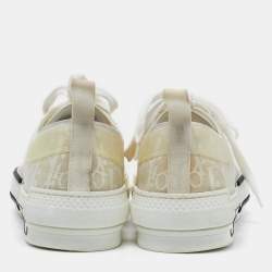 Dior White Oblique Mesh and Rubber B23 Low Top Sneakers Size 39