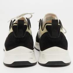 Dior Black/White Suede and Oblique Mesh B25 Sneakers Size 41.5