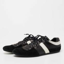 Dior Black Leather and Suede Low Top Sneakers Size 42.5 